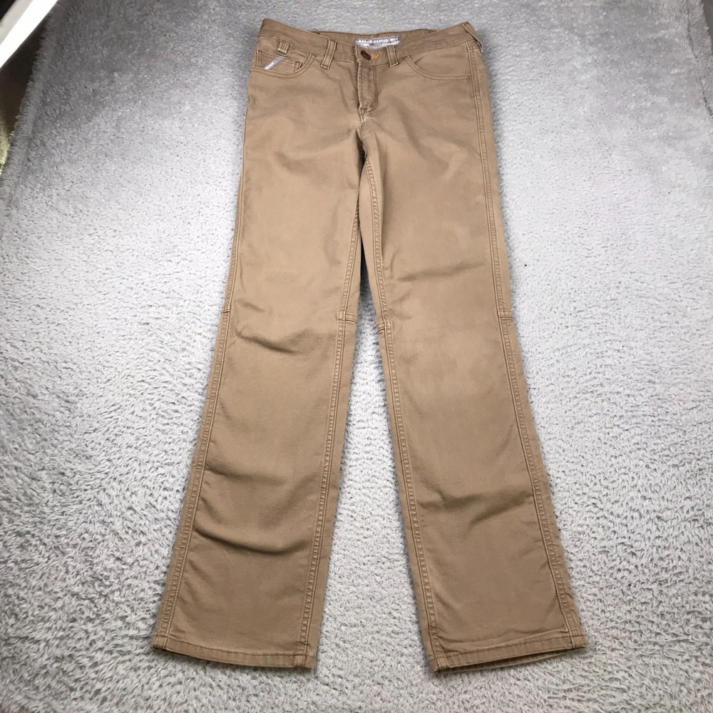 Ariat Rebar Pants Womens 28 (30x31) Brown Canvas Perfect Rise Straight Workwear